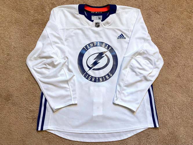 MIC Adidas Pro Stock White Tampa Bay Lightning Practice Jersey - Size 56