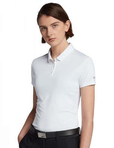 Nike Women's Dri-Fit Victory Golf Polo Shirt Top 884871 White X-Large XL #72887
