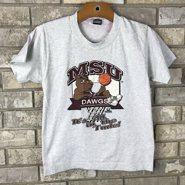 økologisk fattige grammatik Vintage 80s 90s MSU Mississippi State Bulldogs Kids 10-12 Graphic t Shirt 50 /50 | SidelineSwap
