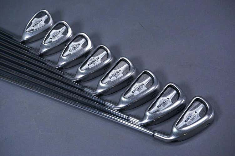 CALLAWAY GOLF STEELHEAD PRO SERIES X-14 3-PW IRONS SET W/ RIFLE X STIFF SHAFTS