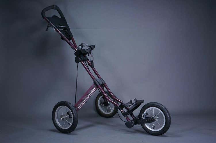 SUN MOUNTAIN 3 WHEEL PUSH PULL SPEED CART GOLF CART W/ BRAKE PURPLE ~ L@@K!!