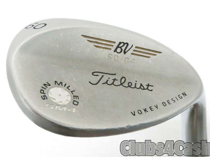Titleist Vokey SM4 Spin Milled Wedge Tour Chrome Project X 6.0 Stiff 60 LOB