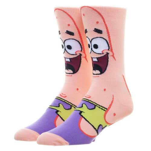 Patrick Star SpongeBob SquarePants Bioworld Socks Mens 8-12 Nickelodeon Cartoon