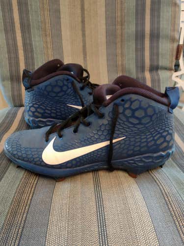 Blue and Black Used Men's Size 8.5 Nike Trout 856 Metal Baseball Cleats