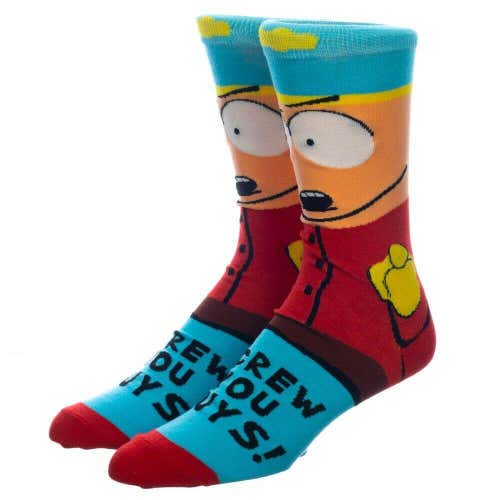 South Park Eric Cartman Bioworld Crew Socks Men's 8-12 Screw You Guys!