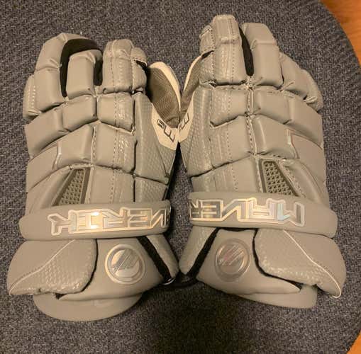 Brand New Gray Maverik M4 13" Lacrosse Gloves