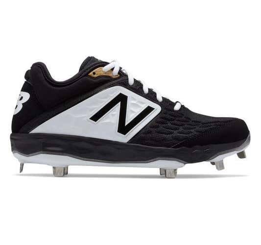New Balance 3000v4 Black/white Metal Cleats size 13