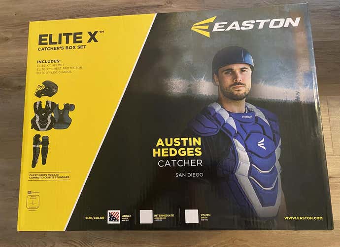New in Wrapper!! Easton Elite X Catcher's set  Adult size  Stars and Stripes color way!