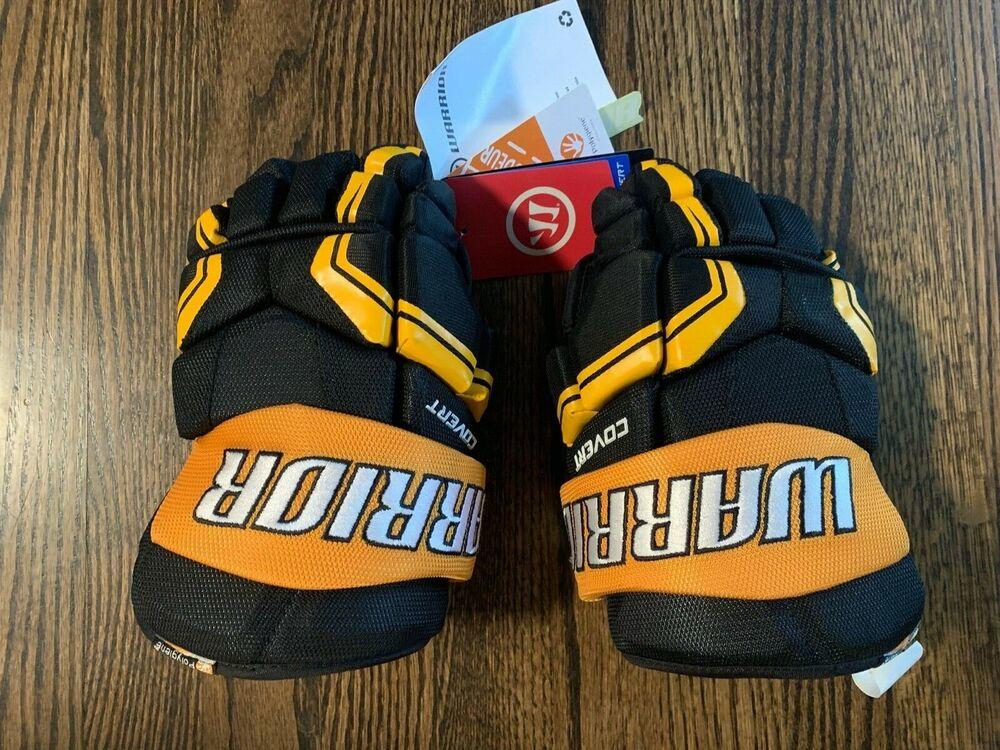 New Warrior Covert QRE3 Junior Ice Hockey Player Gloves 12" inch JR Navy Yellow 