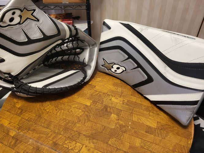 Gray/Black/White Used Senior Brian's Regular G-Netik X Blocker and Glove
