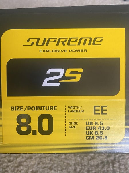 Used Senior Bauer Supreme 2S Hockey Skates Extra Wide Width Size 8