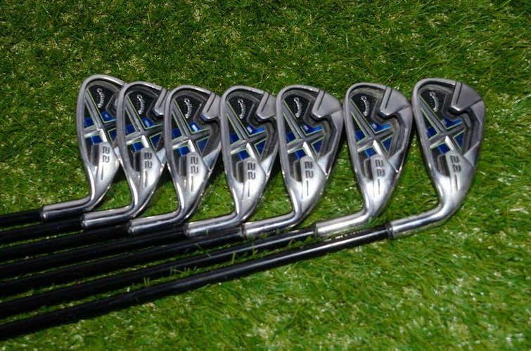 Callaway X22 Iron Set Right Handed 37.25" Graphite Stiff New Grip