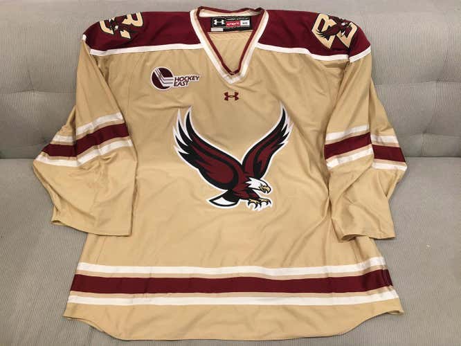 Boston College BC Eagles GOALIE Team Issued Pro Stock Hockey Game Jersey 56 G NCAA