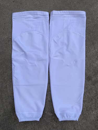 NEW! 2 PACK CCM Edge Pro Stock Hockey Shin Pad Socks WHITE KEVLAR XL 8998