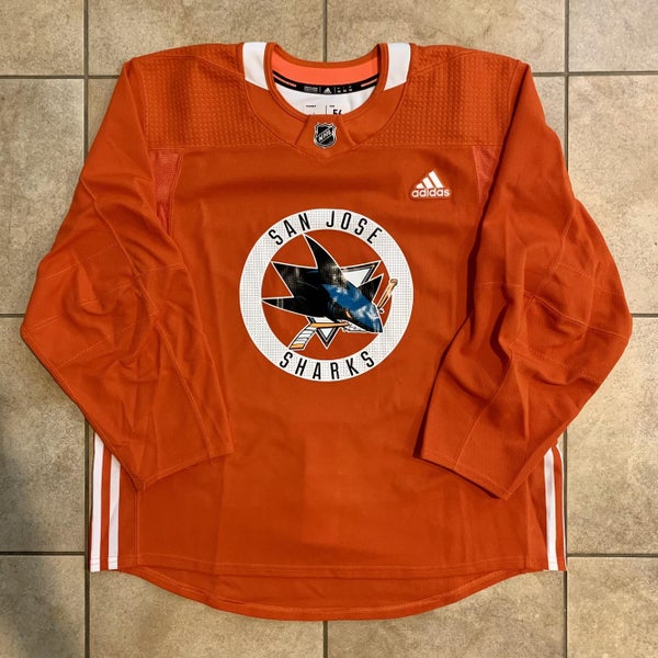 Pro Stock San Jose Sharks Adidas Practice Jersey Sz 56 MIC