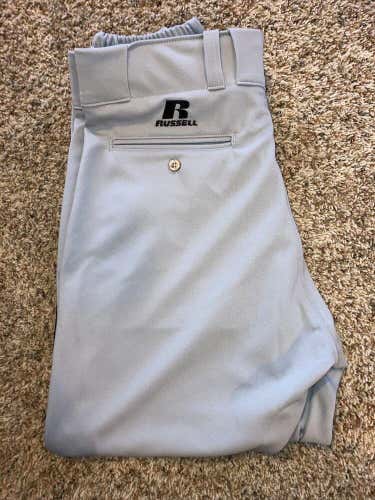 Good Condition Russell Athletic Men's Baseball Pants Grey/Black Sz. 36” X 26”