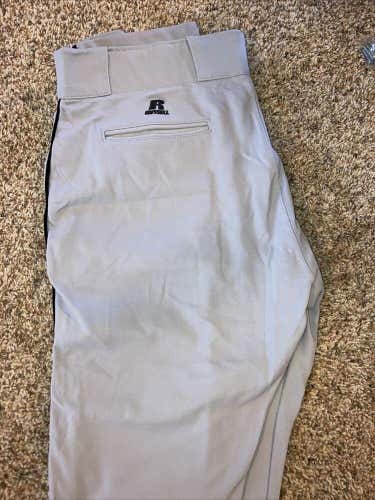 Good Condition Russell Athletic Men's Baseball Pants Grey/Black Sz. 40” X 38”