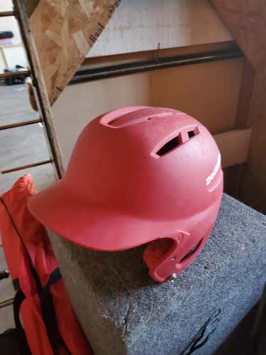 Red Used 6 3/4 DeMarini Batting Helmet