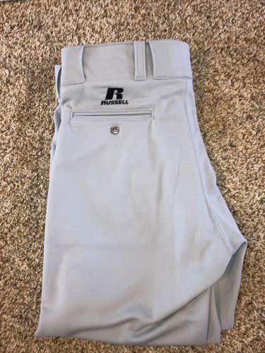 Good Condition Russell Athletic Men's Baseball Pants Grey/Black Size 38” X 26”