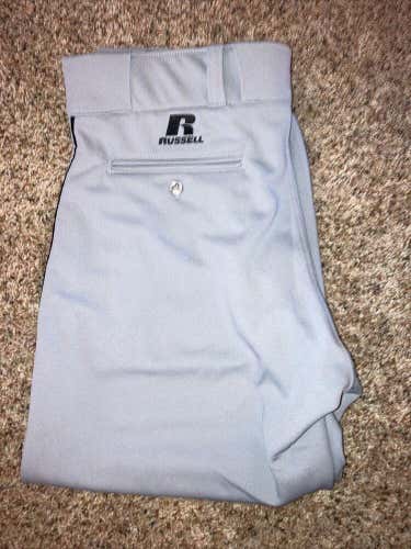 Good Condition Russell Athletic Men's Baseball Pants Grey/Black Size 38” X 24”