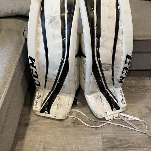 White Senior 34" CCM Premier R1.5  Goalie Leg Pads