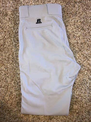 Good Condition Russell Athletic Men's Baseball Pants Grey/Black Size 36” X 34”
