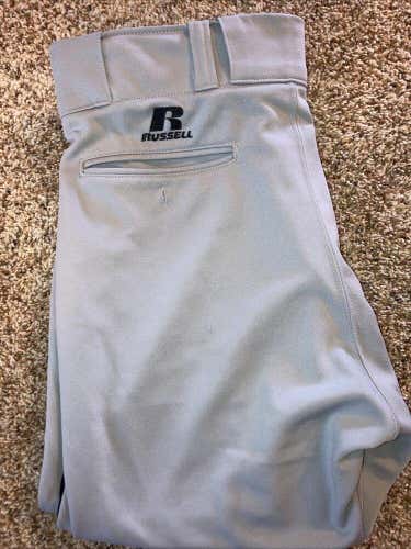 Good Condition Russell Athletic Men's Baseball Pants Grey/Black Size 34” X 24”