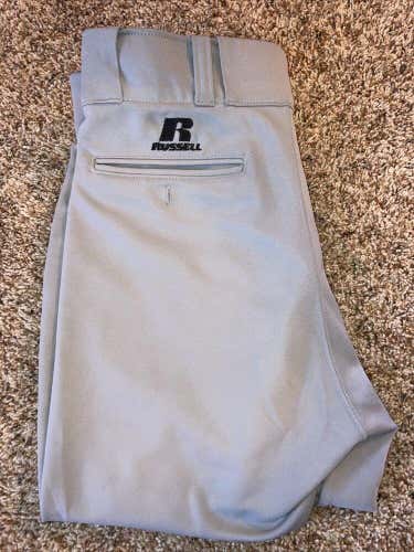 Good Condition Russell Athletic Men's Baseball Pants Grey Size 34” X 22”