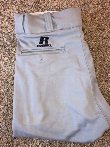 Good Condition Russell Athletic Men's Baseball Pants Grey/Black Size 34” X 20”