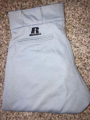 Good Condition Russell Athletic Men's Baseball Pants Grey Size 32” X 20”