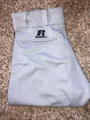 Good Condition Russell Athletic Men's Baseball Pants Grey/Black Size 32” X 18”