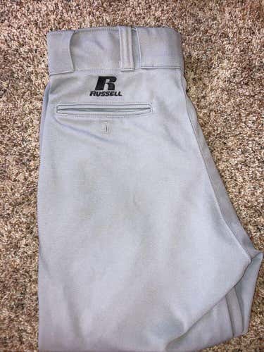 Good Condition Russell Athletic Men's Baseball Pants Grey/Black Size 32” X 24”