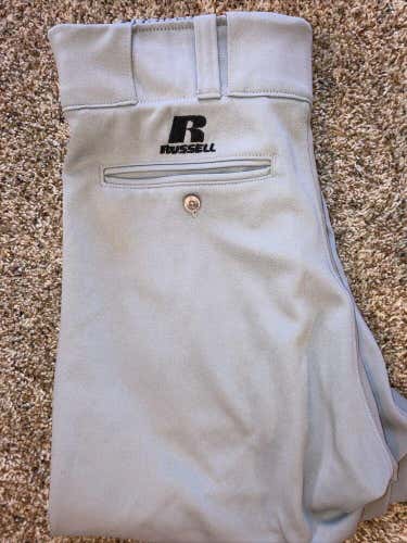 Good Condition Russell Athletic Men's Baseball Pants Grey Size 30” X 22”