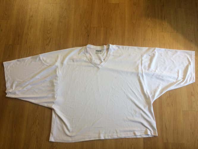 White Hockey Tron Used Adult Goalie-Cut Jersey
