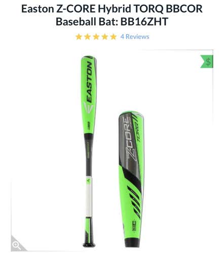 NEW IN THE WRAPER High School/College 2017 Hybrid Easton Z Core Hybrid TORQUE (-3) 34" 31 OZ Bat