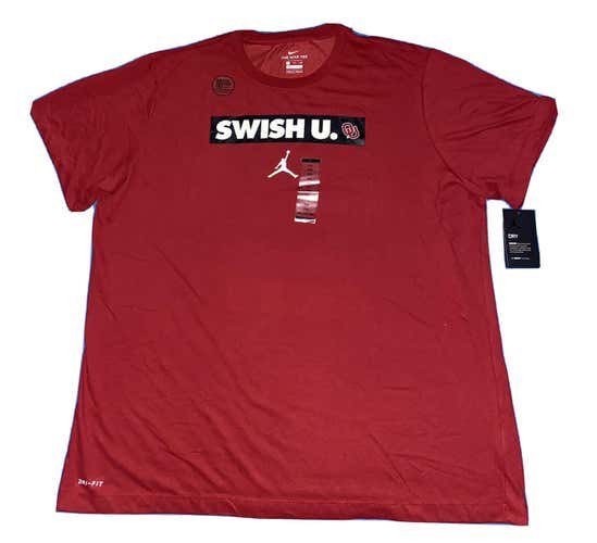 Nike jordan Mens swish U oklahoma sooners Dri-Fit Legend tee T-shirt L/large New