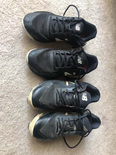 Black Used Molded Cleats And Turfs New Balance