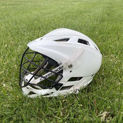 All White Cascade Pro7 Helmet