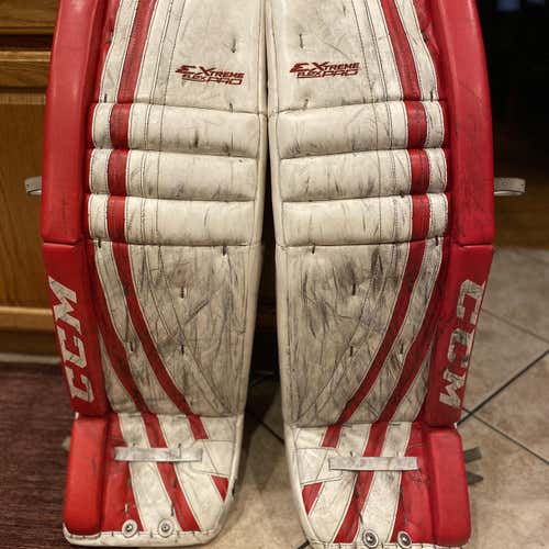 Red Senior 36" CCM Extreme Flex Pro  Goalie Leg Pads