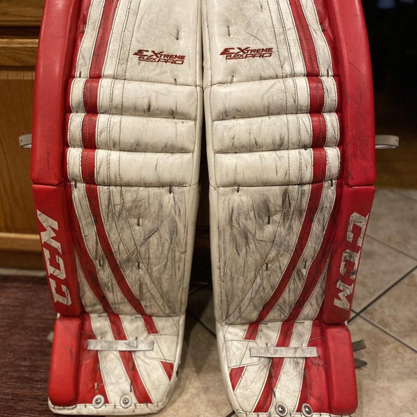 Red Senior 36" CCM Extreme Flex Pro Goalie Leg Pads