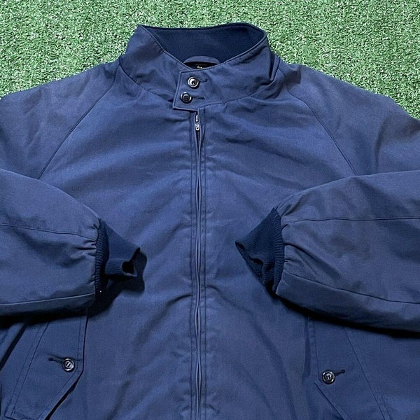 Baracuta Van Heusen Jacket Mens M L Adult Blue Vintage 80s Basic Blank Bomber