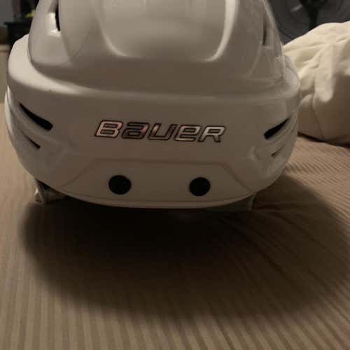 White New Large Bauer Re-Akt Pro Stock Helmet