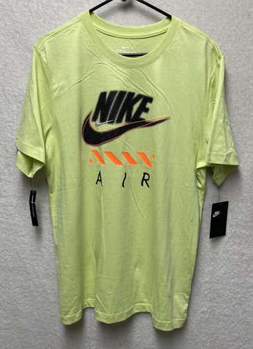 NIKE "Air Hazard" Men's Size L Limelight NSW Graphic Chest Swoosh T Shirt New