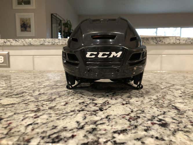 Black Used Medium CCM Tacks 710 Helmet Pro Stock