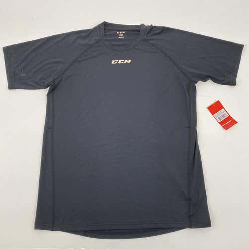 Brand New Black CCM Short-sleeve Compression Shirt | Loose Fit