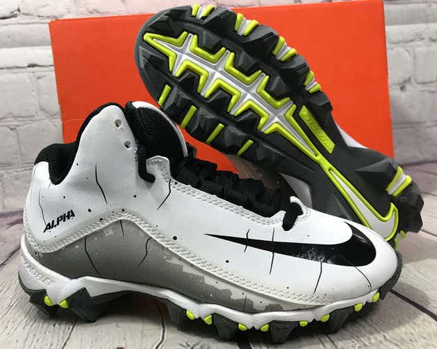 Nike Youth Alpha Shark 2 3/4 BG Football Cleats White Size 1.5Y New With Box