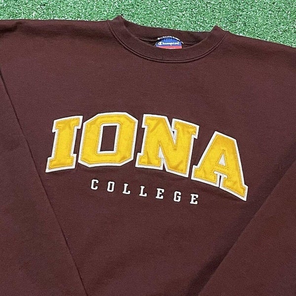 Iona College Sweatshirt Mens Large Adult Brown Champion Vintage New Rochelle NY