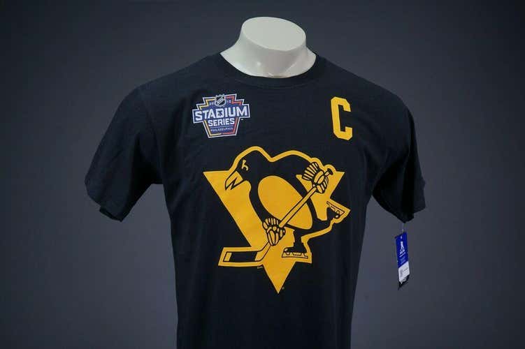 NHL PITTSBURGH PENGUINS HOCKEY 2019 STADIUM SERIES T SHIRT “CROSBY 87”, YOUTH XL