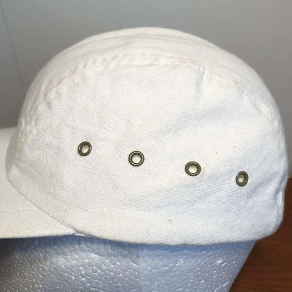 LL Bean Hat Baseball Cap White Vintage 80s 90s Fishing Wide Brim