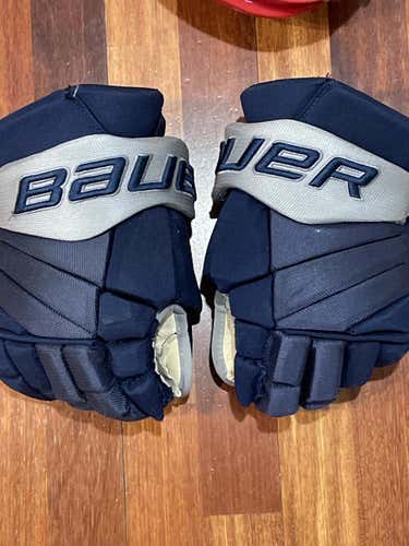 Used Navy Blue and Grey Bauer Vapor Team Glove 14" with Pro Palm | #EQ194